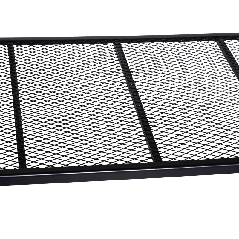 HOMCOM Mesa de Centro con Estante de Malla para Sala Dormitorio Estilo Industrial Retro Acero y Madera Carga 40 kg 106x60x45cm Marrón y Negro