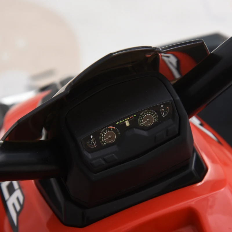 HOMCOM Quad Eléctrico ATV Cuatrimoto con Faros Música y Caja de Almacenaje para Niños de +18 Meses Batería 6V Recargable 78,5x40,5x46 cm