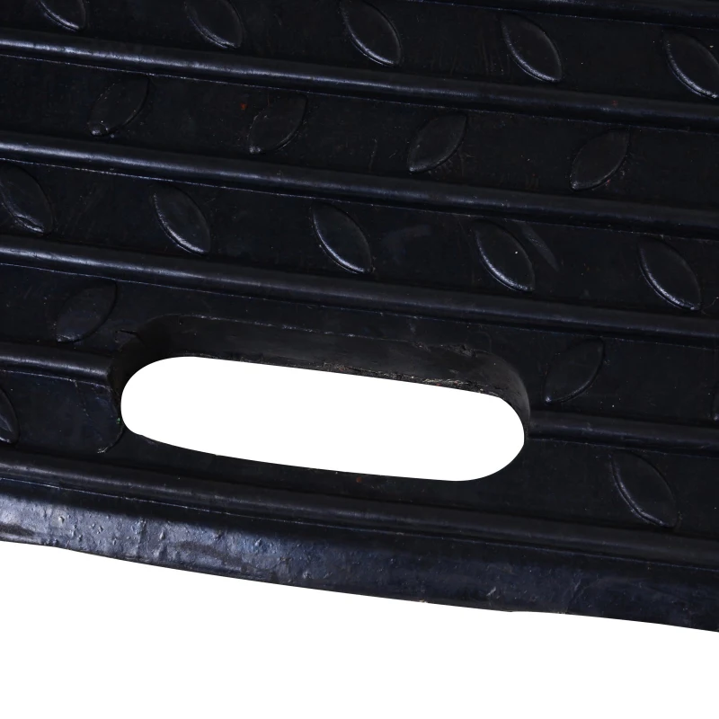 Set de 2 Rampas  para Coche de Caucho Par de Rampas Portátiles de AUTO Hasta 30 Toneladas para Remolques Scooters Carretillas 49x31x10cm