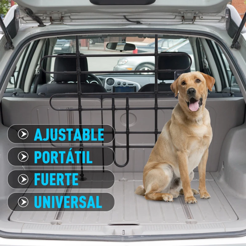 PawHut Barrera Proteccion Perro Reja Seguridad Acero Medida Universal Maletero Coche Perros