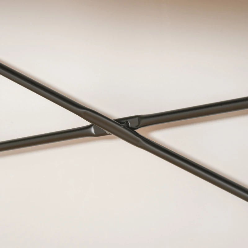 HOMCOM Mesa de Ordenador Escritorio de Oficina con Marco Metálico Plegable en Forma de X Estable Diseño Industrial 100x50x72,5 cm Marrón Rústico