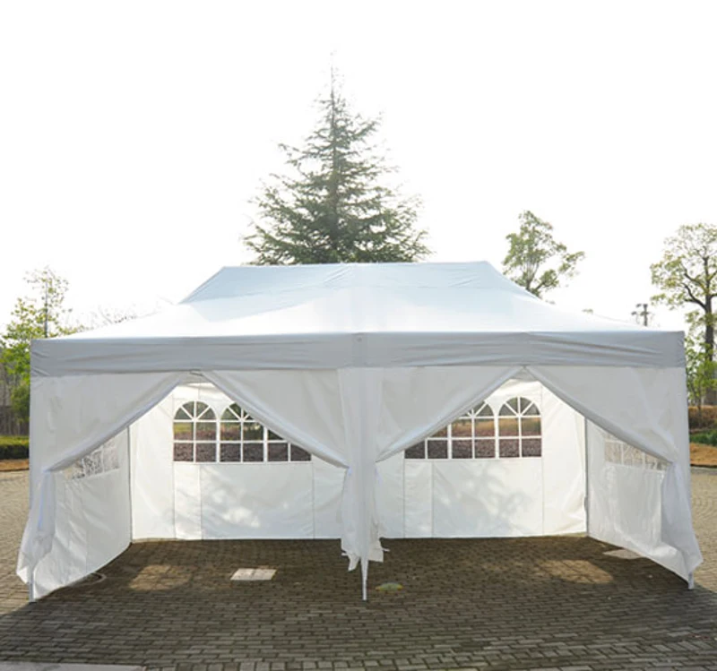 Carpa 6x3m Plegable Sistema Acordeon Paneles laterales Cortinas + Bolsa Transporte