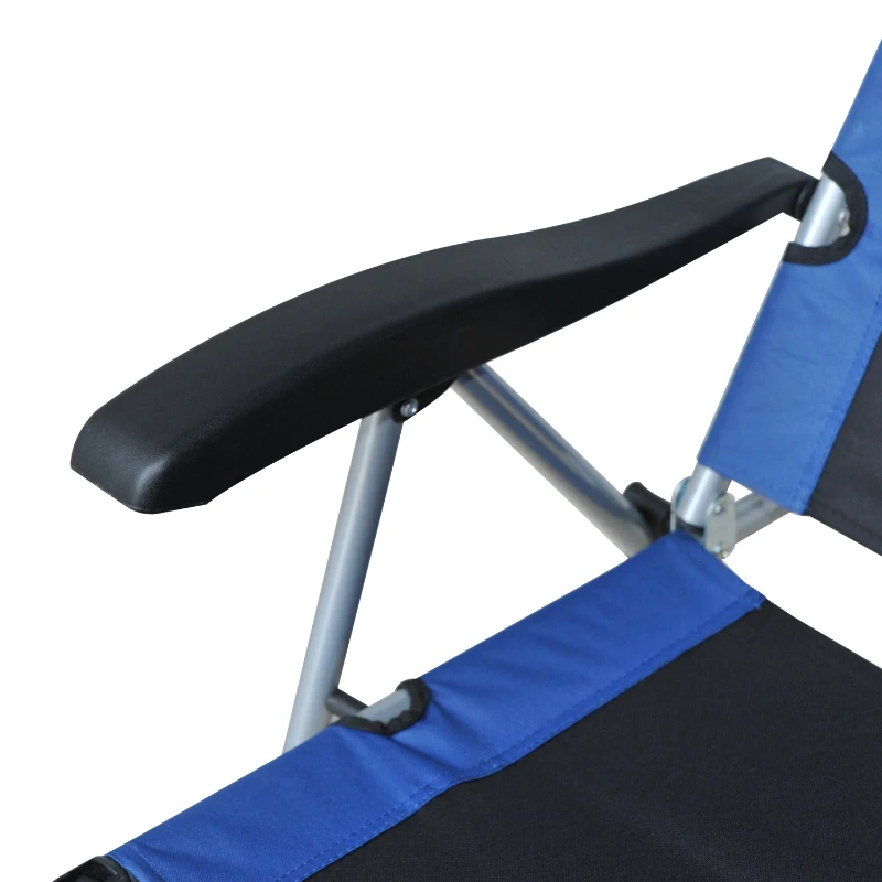 Tumbona Reclinable Plegable Jardín Silla Hamaca con Taburete Desmontable Almohada y Reposabrazos para Camping Terraza Playa Piscina 177x58x108cm Acero