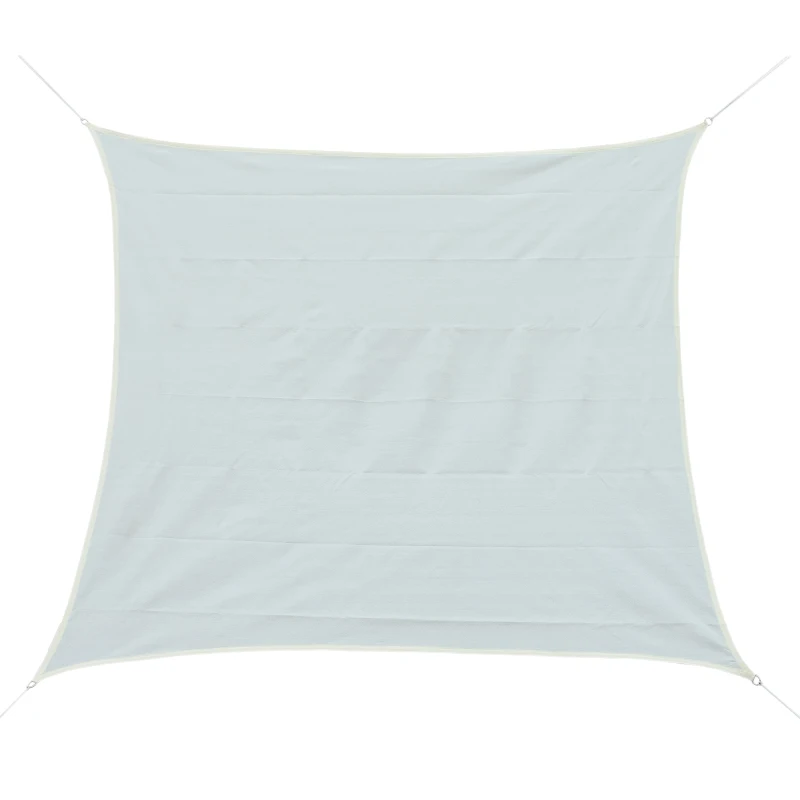 Outsunny Toldo Vela Cuadrada para Terraza Jardín o Camping Crema Polietileno 3x3 metros Acero