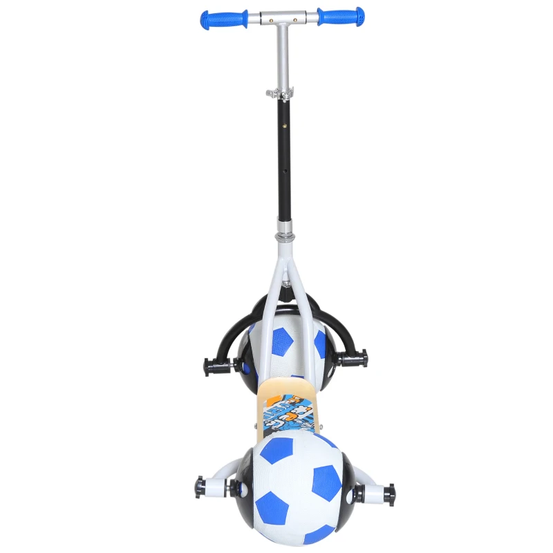 HOMCOM Patinete para Niños Scooter Infantil con Ruedas Goma Fútbol Manillar Ajustable Marco Aluminio y Acero Carga 30kg +3 Años