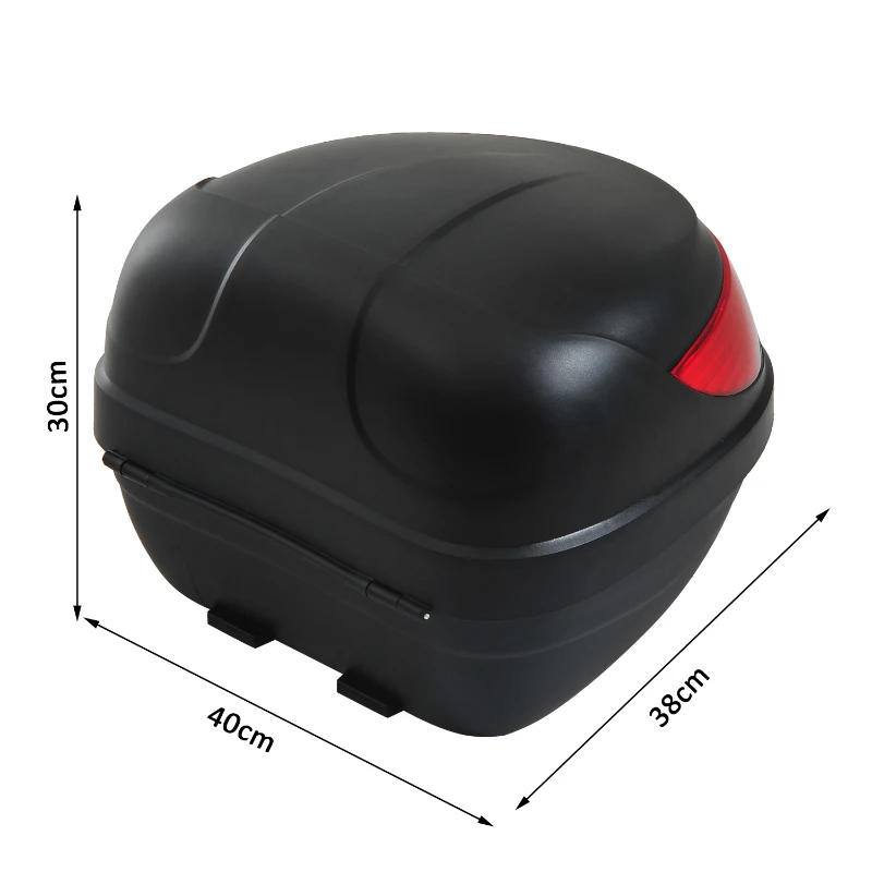 HOMCOM Baul de Moto Maleta 35L + Llaves y Accesorios Equipaje Motos Caja Topbox Topcase