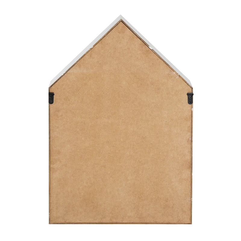 HOMCOM Estantería Colgante de Pared Redonda Casita Corazón de Madera Mueble Decorativo y Original 35.5x6.5x35.5cm (Casita, Blanco)