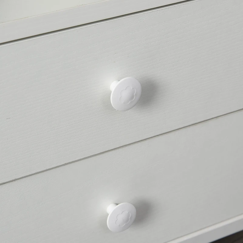 HOMCOM Mesa de Sofá para Salón Dormitorio Mesita de Noche Multifuncional 2 Cajones Compartimento Revistero Lateral Tabla Giratoria con 4 Ruedas 60x40x80-90 cm Blanco