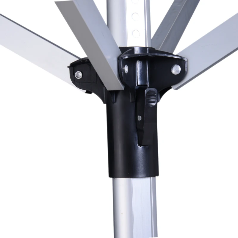 HOMCOM Tendedero Giratorio 50m para Jardín Camping Secador Ropa Plegable Altura Ajusatable 4 Brazos Tenderero tipo Paraguas Aluminio