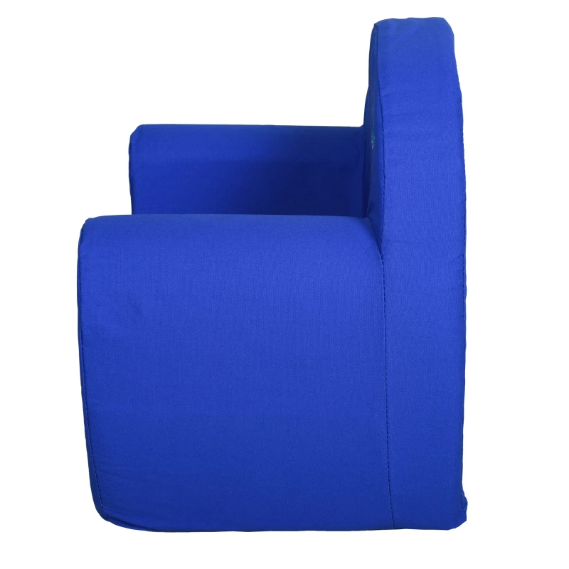 HOMCOM Sillón para Niños Mayores de 12 Meses Sofá Infantil de Bebé con Reposabrazos Cubierta de Algodón Hecho con Esponja 53x35x44,5 cm Azul