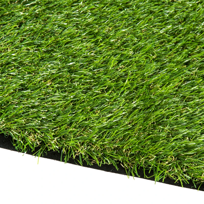 Outsunny Set de 3 Rollos Césped Artificial para Jardín 3x1m 20mm Estera de Hierba Sintética para Terraza Alfombra de Césped Tacto Cómodo Reciclable Interior