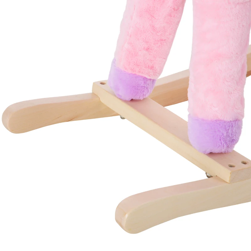 HOMCOM Caballito Balancín Bebé Balancín Peluche Infantil 36 Meses con 32 Canciones  68x28x60cm