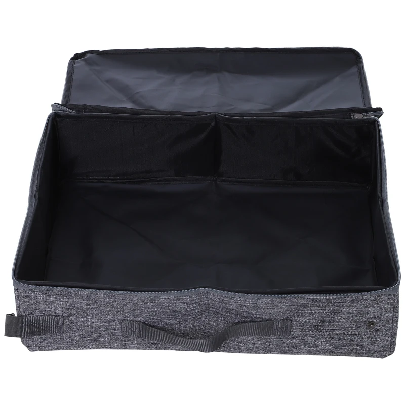 PawHut Arenero Plegable Portátil para Gatos Aseo Gatos con Asa y Cremallera 45x35x12 cm Gris Tela Oxford