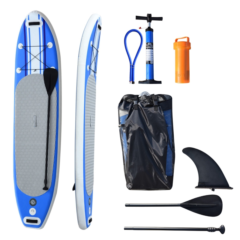HomCom® Tabla de Paddle Surf Hinchable con Remo Ajustable y Bomba 305x76x15cm con 3 Aletas Kit de Reparación Bolsa de Transporte Ideal para Principiantes