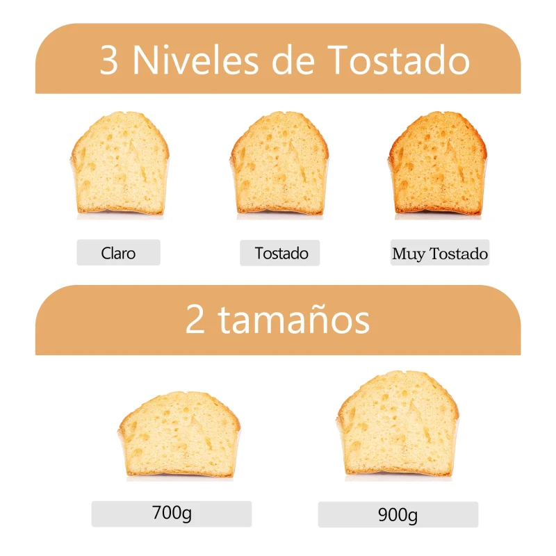 HOMCOM Panificadora Automática con 11 Programas para Pan y Dulces con Pantalla LCD Temporizador Programable Inicio 13 Horas Acero Inoxidable 29,6x23,3x29,2 cm Blanco