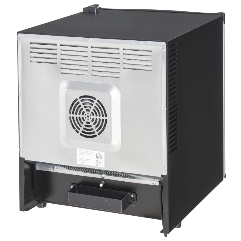 HOMCOM Mini Frigorífico Volumen 50 L con Luz LED Estante Extraíble Ajustable de 3 Niveles 43x48x51 cm Negro y Plata