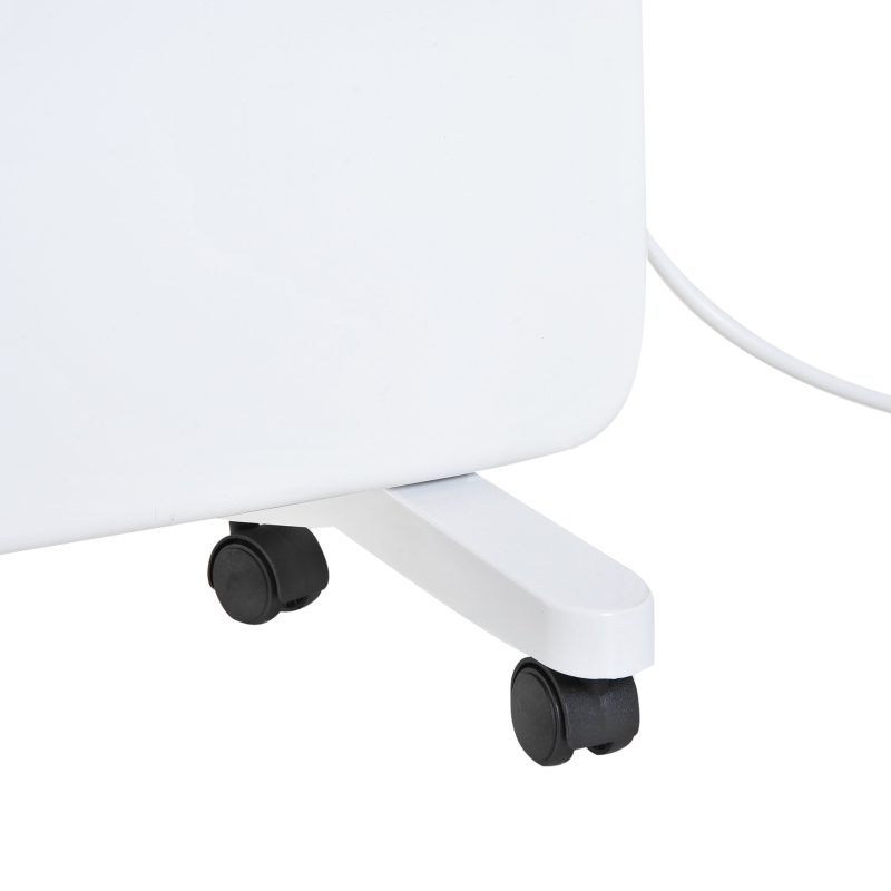 HOMCOM Radiador eléctrico Calefactor con Ruedas Convector de Pared/Pie con Pantalla Táctil Temporizador y Control Remoto 2 Niveles Calor 1000/2000W