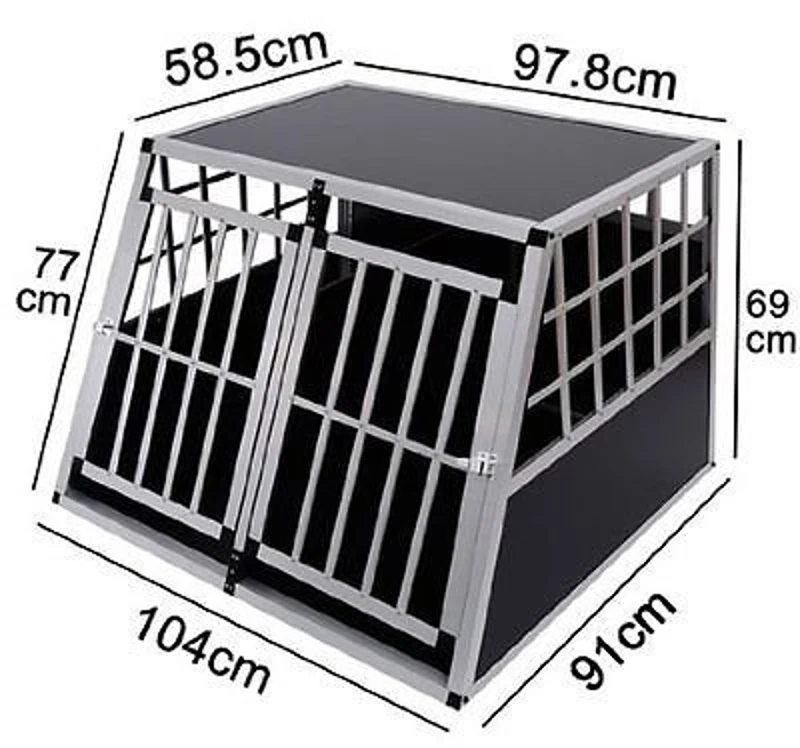 Pawhut Jaula de Transporte Hermética Para Perros - Aluminio y Madera Contrachapada - 104x91x69cm