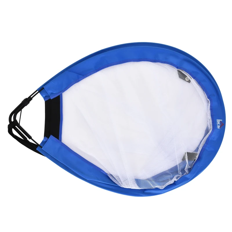 HOMCOM Set de 2 Porterías de Fútbol Diseño POP-UP Redes de Fútbol Plegable Portátil con Bolsa de Transporte para Niños Fácil Montaje 120x84x85 cm Azul