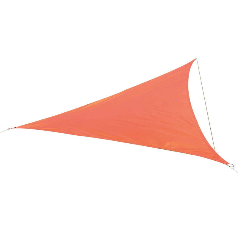 Outsunny Toldo vela color naranja sombrilla parasol triangulo Tela de Poliéster 160g/㎡ jardin playa camping sombra (varios colores y medidas), medida 4x4x4 metros, color naranja