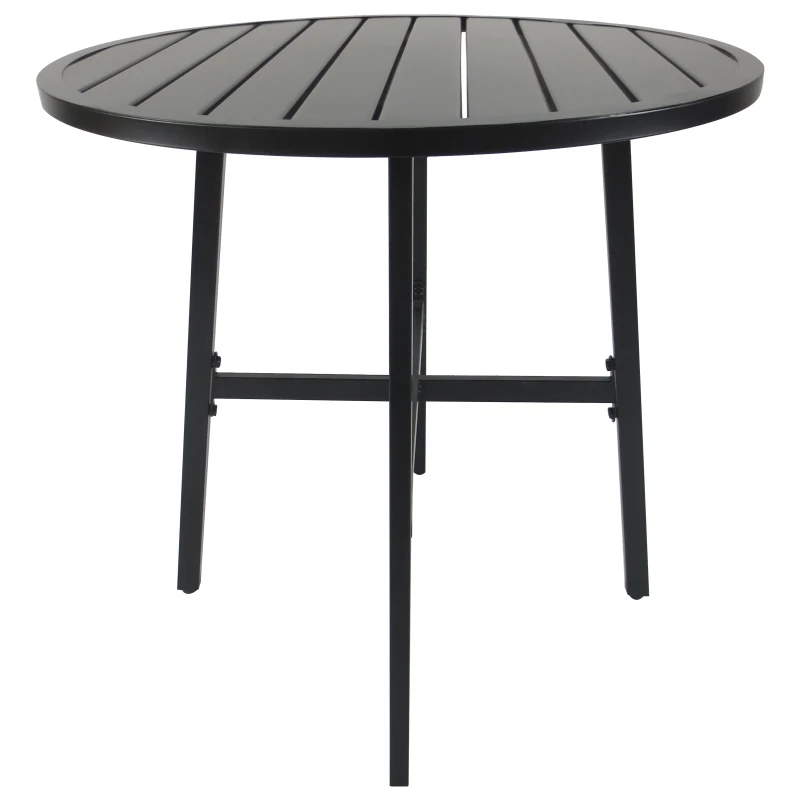 Outsunny® Conjuntos de Mesa y 2 Sillas de Jardín Muebles Comedor Exterior Bistro Café Set Jardín Terraza Sillón Ancho y Cómodo Acero