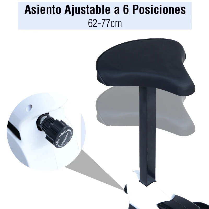 HOMCOM Máquina de Step Stepper Resistencia Ajustable Mini Bicicleta Elíptica Pantalla LCD con Asiento Carga 110kg 74x49x77cm Acero