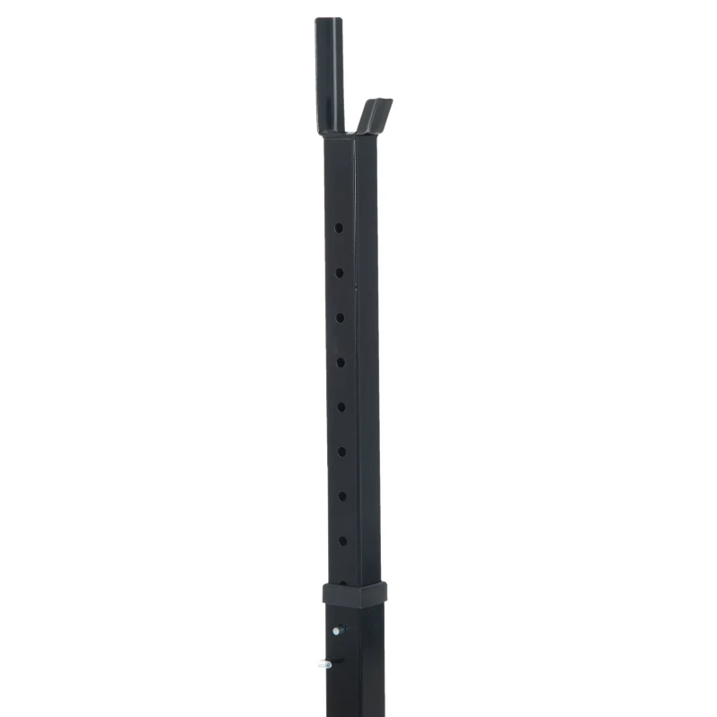 HOMCOM Soporte Barra Pesas Estantes Ajustables de 12 Niveles Barra Levantamiento Pesas Gimnasio Max. 150 KG Acero 52x48x108-163 cm Negro