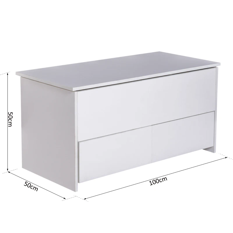 HOMCOM Mesa de Centro Mesita Café Mueble Salón Comedor Mesa Auxiliar Tablero Deslizante Estilo Contemporáneo Mesa para Sofá Sala de Estar 100x50x50cm