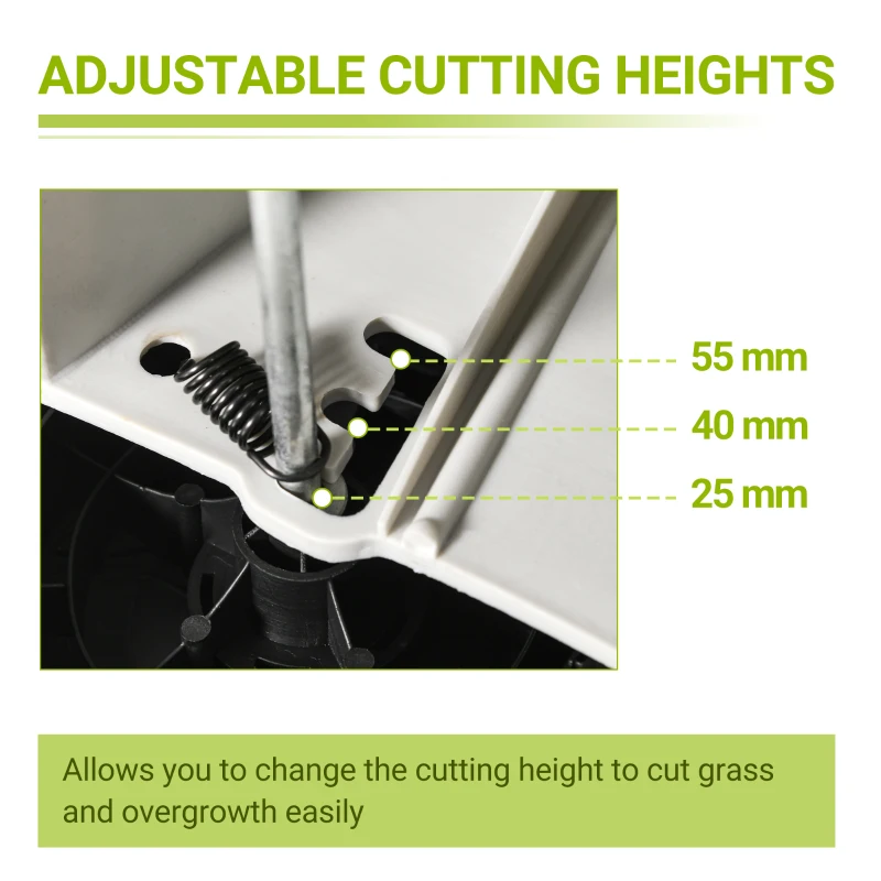 Outsunny Electric Rotary Lawnmower w/ 32cm Cutting Width, 25L Grass Box, Height Adjust