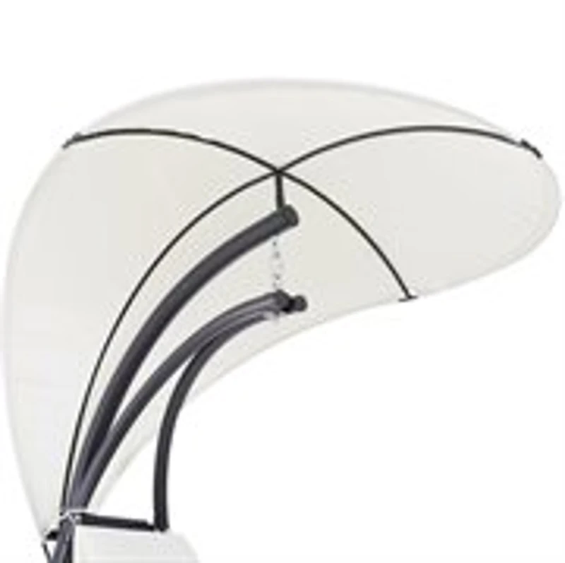 Outsunny Tumbona Colgante con Toldo para dar sombra tipo Hamaca Silla Balancín para Jardín y Terraza Color Crema 200x100x210cm