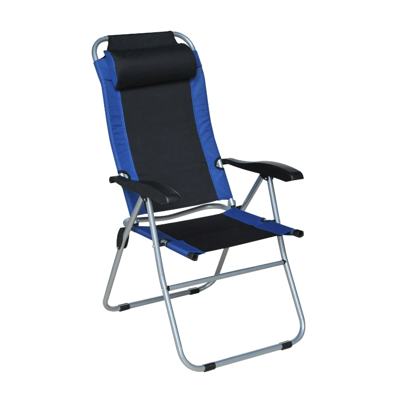 Tumbona Reclinable Plegable Jardín Silla Hamaca con Taburete Desmontable Almohada y Reposabrazos para Camping Terraza Playa Piscina 177x58x108cm Acero