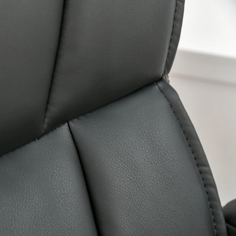 Vinsetto Silla de Oficina Ergonómica Silla de Escritorio Giratoria con Altura Ajustable Asiento Reposabrazos y Respaldo Acolchados de Piel Sintética 61x69x90-100 cm Negro