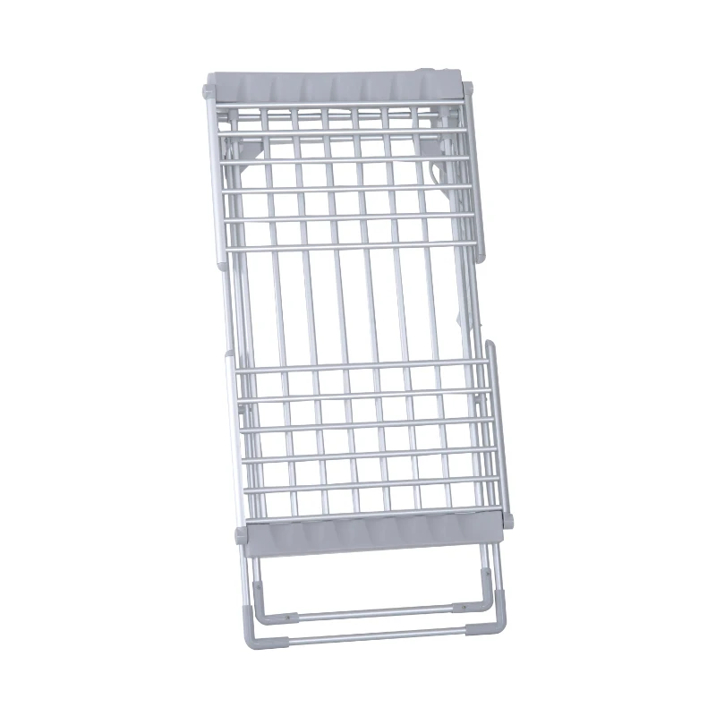 HOMCOM Tendedero Eléctrico Plegable con Alas Secador de Ropa Tendedero de Pie 8 Barras Base en Forma X Extensible 149x54x92cm Aluminio