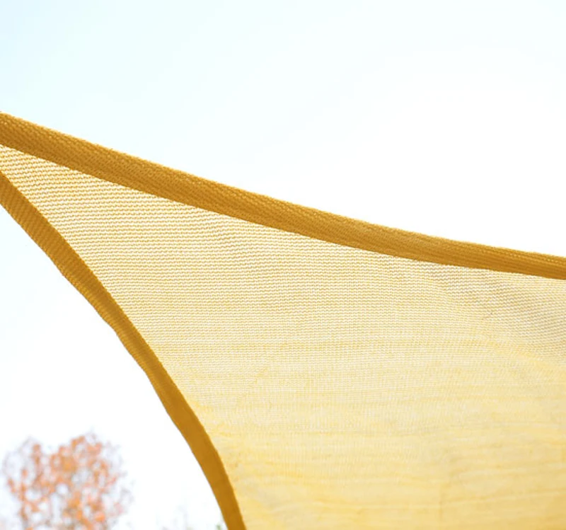 Outsunny Toldo vela Triangular 4x4x4 m Sombrilla triángulo Tipo Parasol o Sombrilla de Poliéster para Jardín Playa Camping Color Arena