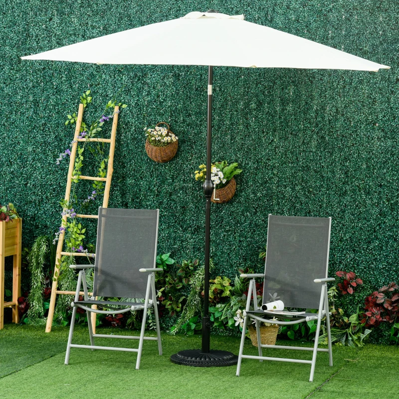 Outsunny Set de 2 Sillas de Comedor de Jardín Plegables de Aluminio con Respaldo Alto Ajustable de 8 Niveles y Reposabrazos Transpirable 65x55x107 cm Gris