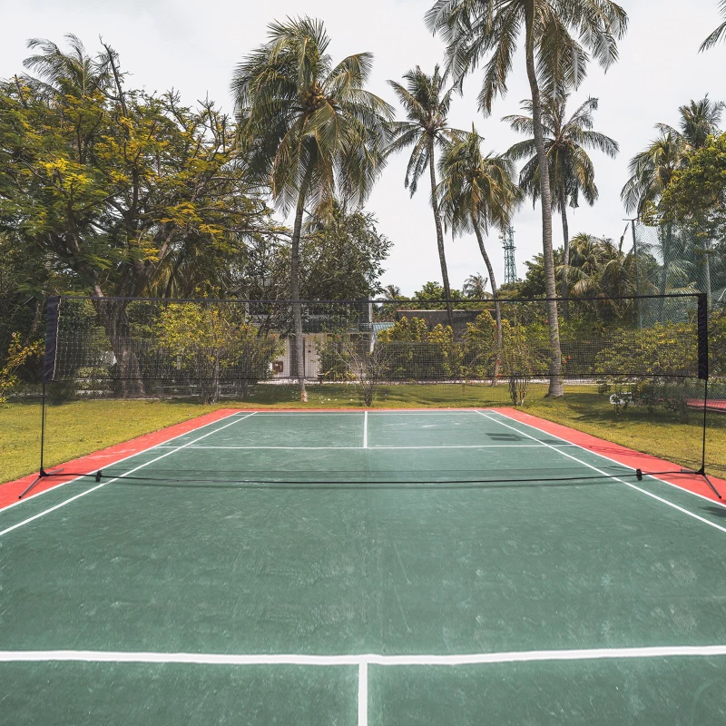HOMCOM Red de Voleibol Tenis Bádminton 5 metros Altura Ajustable 94-158cm Plegable y Portátil con bolsa de transporte 500x60x94/158cm