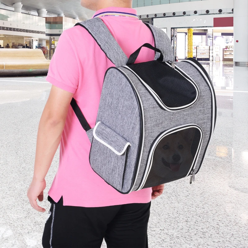 PawHut Transportin Carrito Perro 2 en 1 Mochila Carrito Plegable 35x25x45cm Mascotas Perro Gato