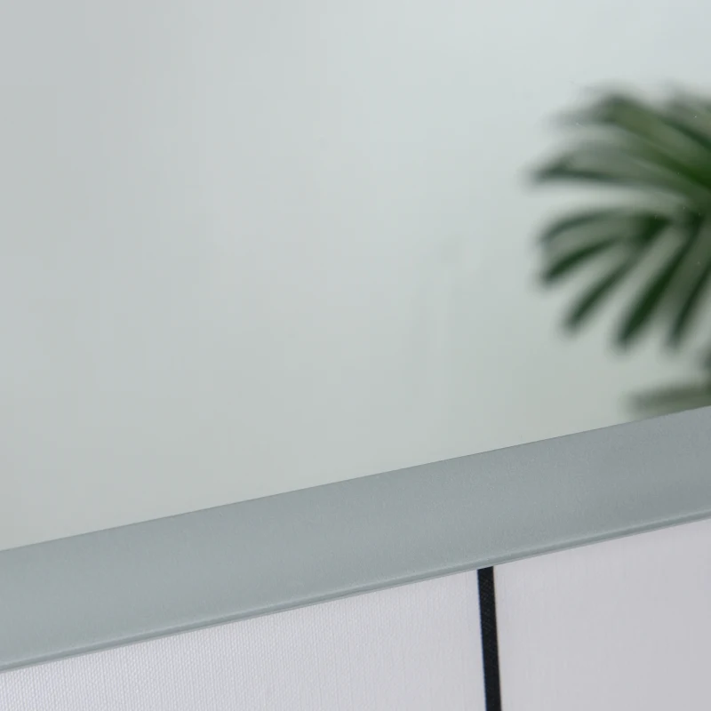 kleankin Espejo de Baño con Iluminación LED de Bajo Consumo Espejo de Pared con Botón Sensible al Tacto Impermeable 80x60x4 cm Plata