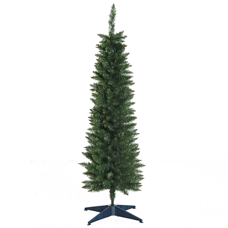 HOMCOM Árbol de Navidad Mediano Φ46x150cm Árbol de Navidad Estrecho con 294 ramas perfecto para Decoración Navidad
