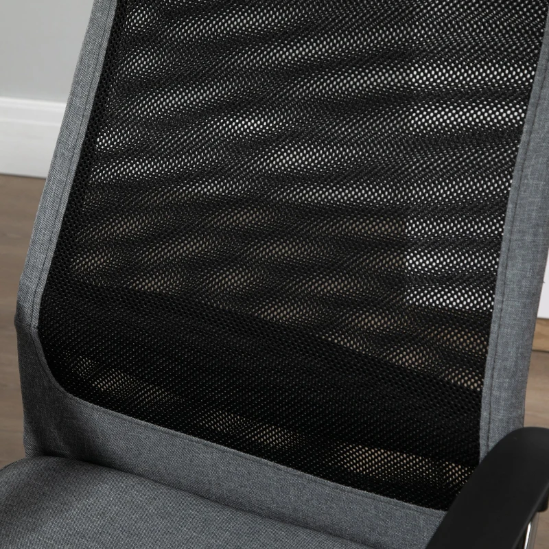 Vinsetto Silla de Oficina Ergonómica Silla de Escritorio Basculante Giratoria con Altura Ajustable del Asiento para Hogar Oficina 62x62x118-128 cm Gris