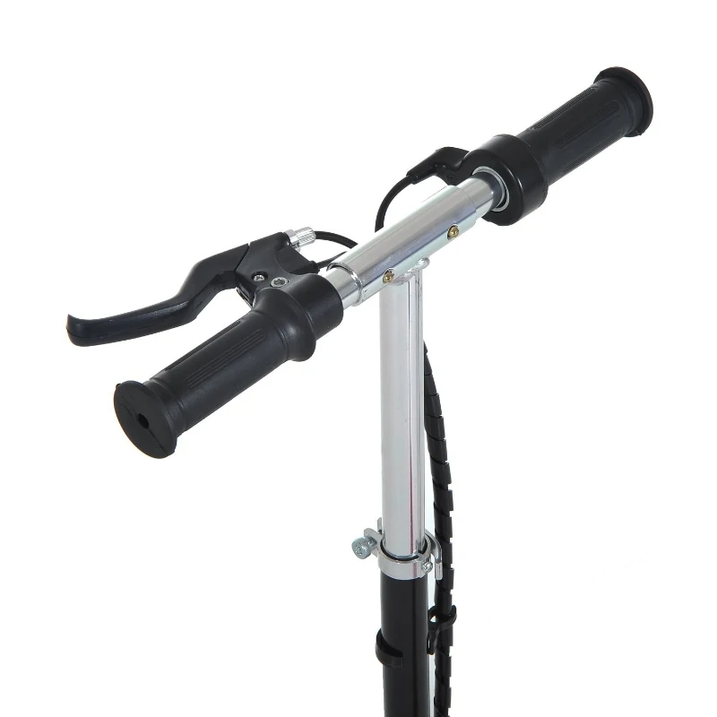 HOMCOM Patinete Eléctrico Plegable para Niños y Adolescentes  E-Scooter con Manillar y Asiento Ajustable Freno Pie 79x37x99cm Rojo