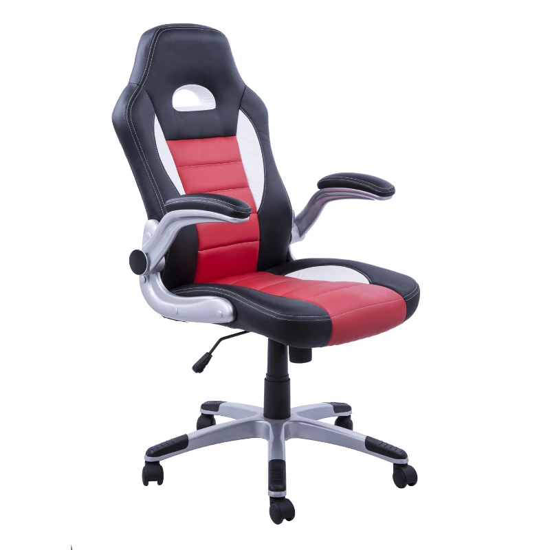 Silla de Oficina Racing Deportiva para Despacho tipo Silla Ejecutiva modo giratorio - Negro Rojo Blanco