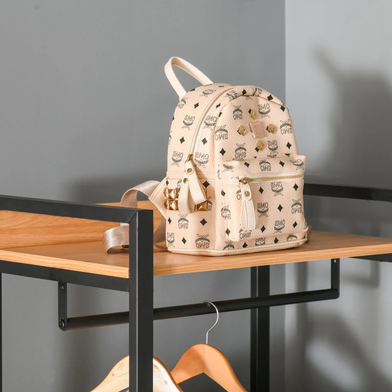 HOMCOM Perchero de Entrada 2 en 1 con 3 Estantes de Almacenaje y 2 Barras Colgar Ropa para Pasillo Dormitorio Sala de Estar 60x40x190 cm Negro Madera Natural