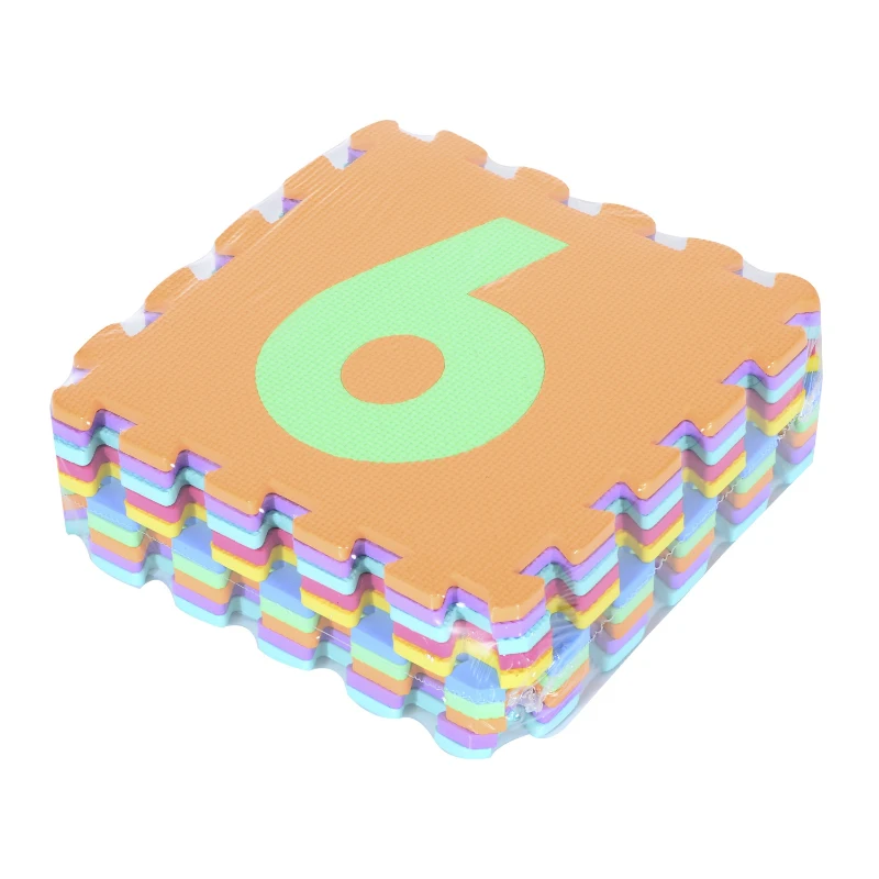 HOMCOM Alfombra Puzle 0.93㎡ Niños 10 Numeros Espuma EVA Estera Juego Puzzle