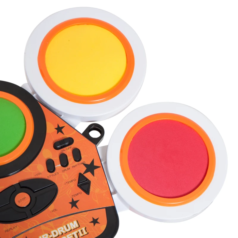 HOMCOM Kit Tambor de Jazz con Micrófono Set Batería Electrónica Infantil Juguete Musical de Instrumentos con MP3 Sonidos 45x25x140cm