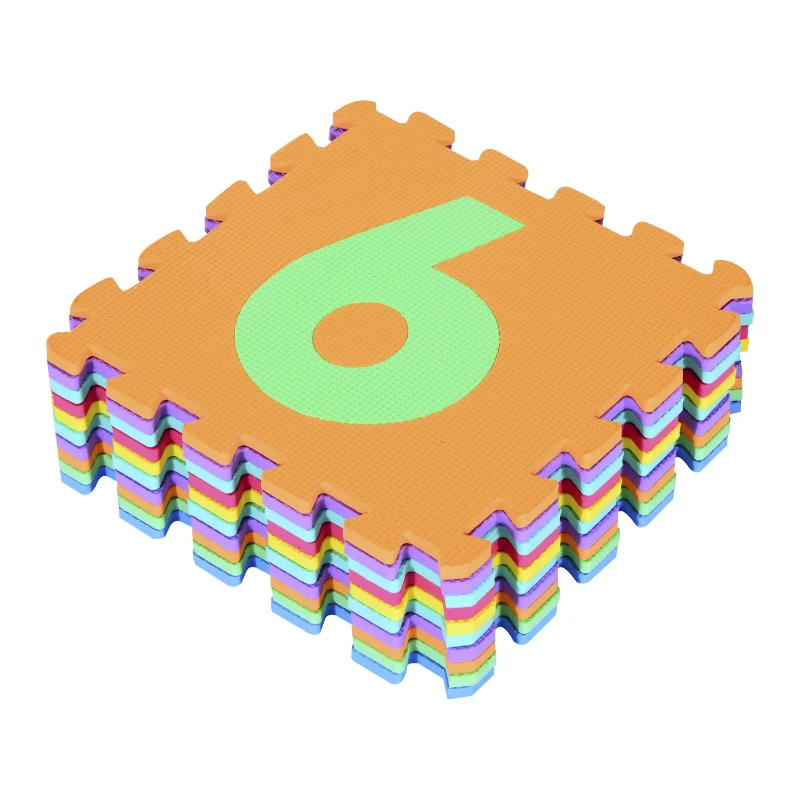 HOMCOM Alfombra Puzle 0.93㎡ Niños 10 Numeros Espuma EVA Estera Juego Puzzle