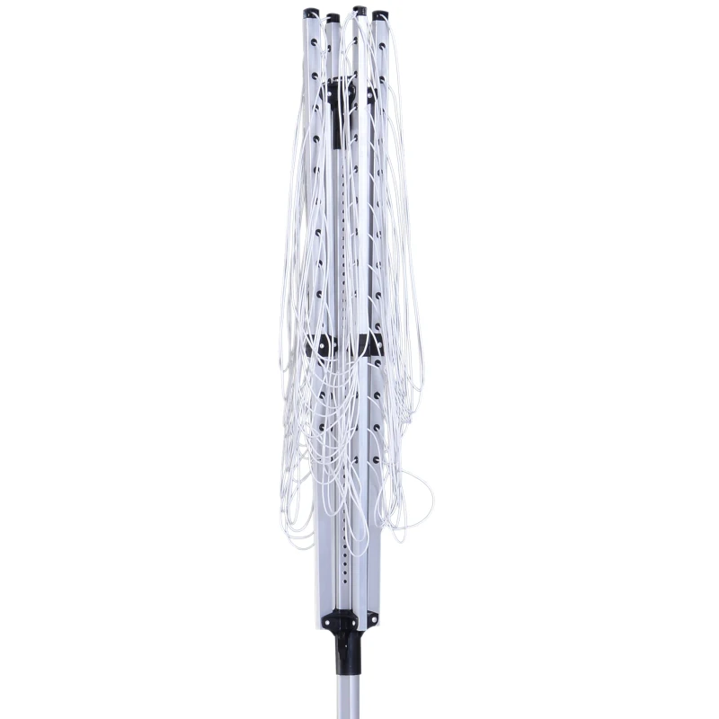 HOMCOM Tendedero Giratorio 50m para Jardín Camping Secador Ropa Plegable Altura Ajusatable 4 Brazos Tenderero tipo Paraguas Aluminio