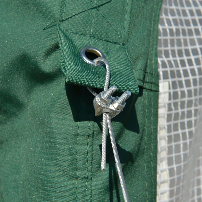 Outsunny Invernadero de Jardín 240x180x200 cm Túnel con 4 Ventanas y Puerta Enrollable para Cultivo de Plantas Flores Verduras Cubierta PE y Marco Acero Blanco