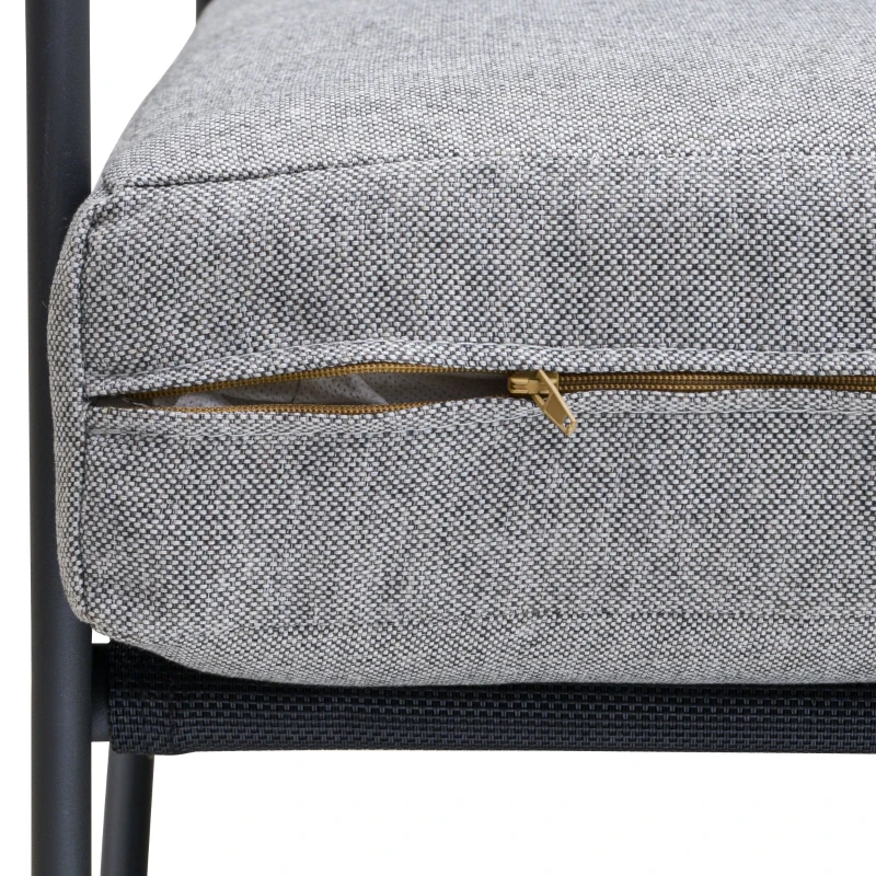 Outsunny Conjunto de Muebles de Jardín 4 Piezas Set de 1 Mesa 2 Sillones 1 Sofá con Cojines Decorativos para Terraza Patio Exterior Gris