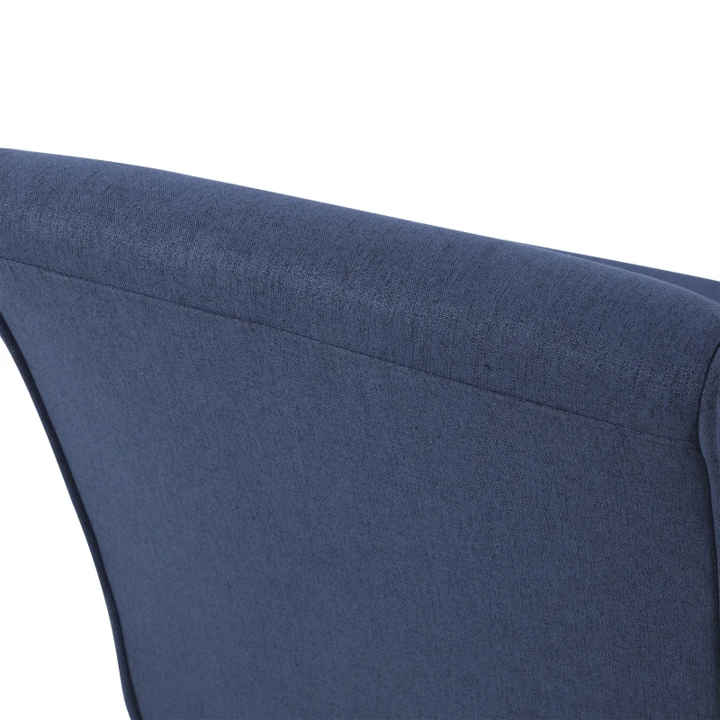 HOMCOM Sillón de Comedor Salón sin Brazos Silla Individual con Asiento Acolchado y Patas de Madera 57x76x83,5 cm Azul